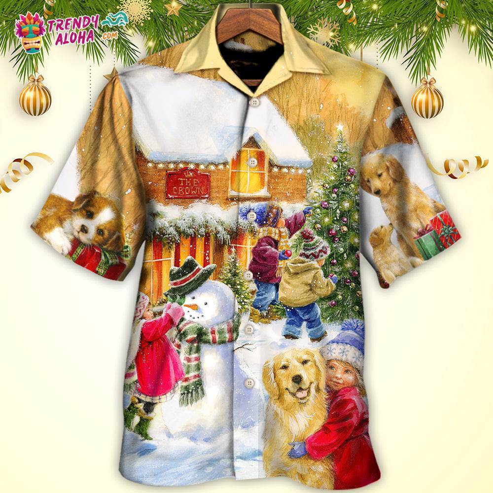 Christmas Children And Animals Love Christmas In The Town Art Style Hawaiian Shirt – Trendy Aloha