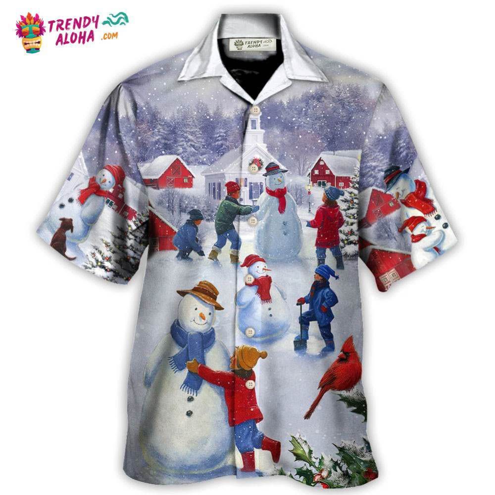 Christmas Children Love Snowman In The Christmas Town Hawaiian Shirt – Trendy Aloha Christmas Children Love Snowman In The Christmas Town Hawaiian Shirt – Trendy Aloha