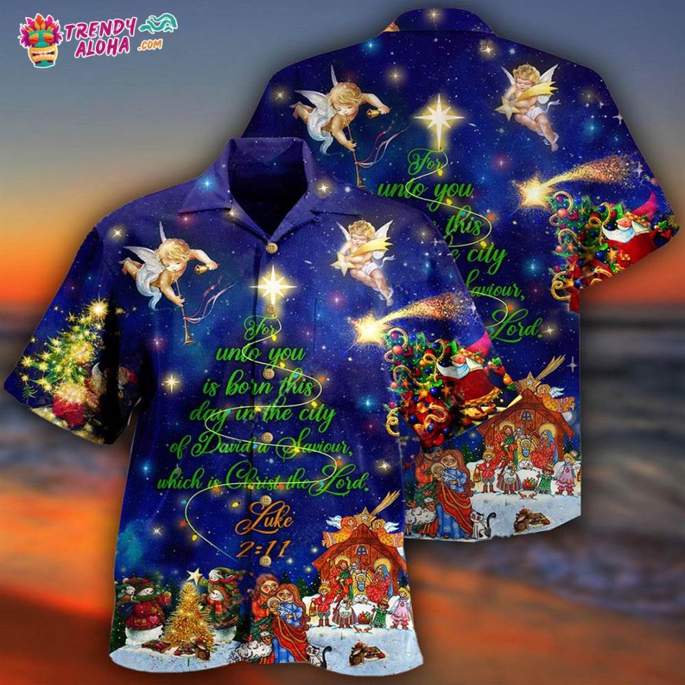 Christmas Christ The Lord In Blue Hawaiian Shirt – Trendy Aloha