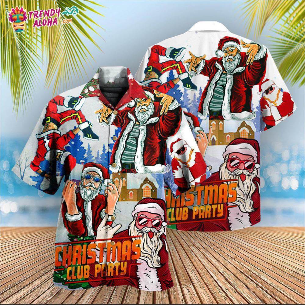 Christmas Christmas Club Party Santa Dances Like A Star Hawaiian Shirt – Trendy Aloha