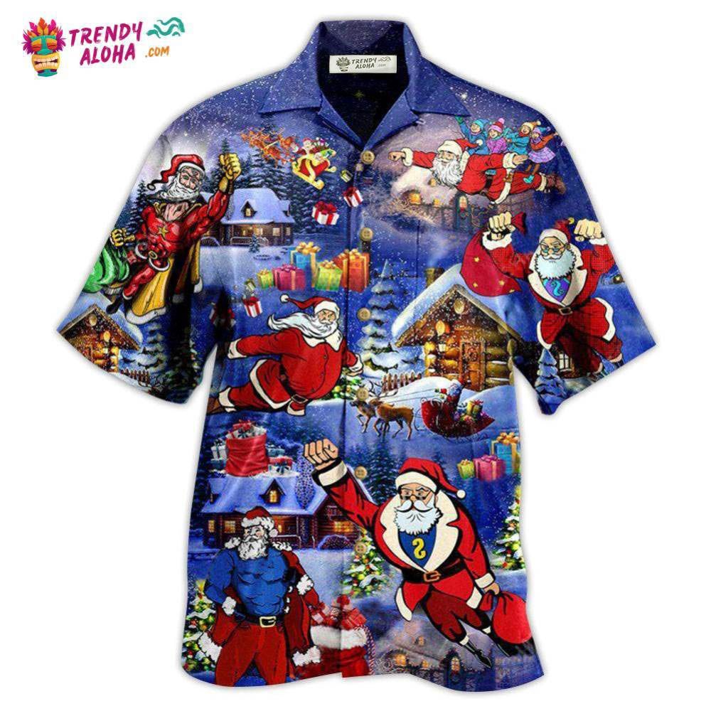Christmas Christmas Flying Super Santa Hawaiian Shirt – Trendy Aloha