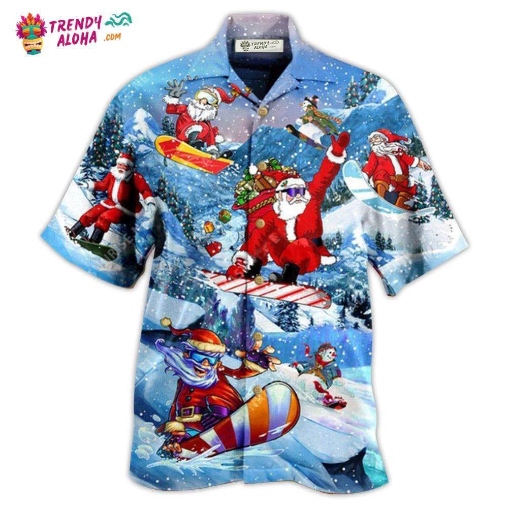 Christmas Close To Heaven Down To Earth Snowboarding With Snow Hawaiian Shirt – Trendy Aloha
