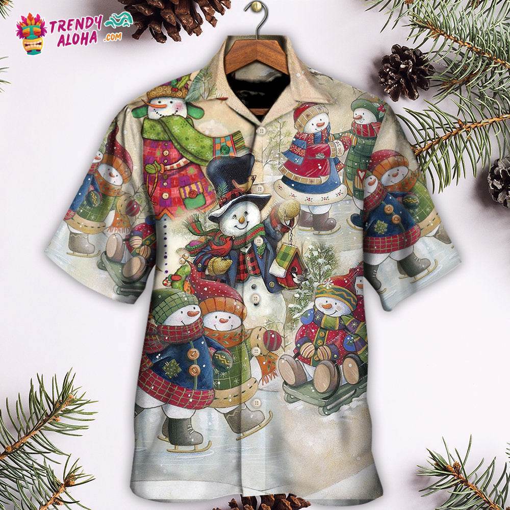 Christmas Couple Snowman Lover Winter Xmas Hawaiian Shirt – Trendy Aloha
