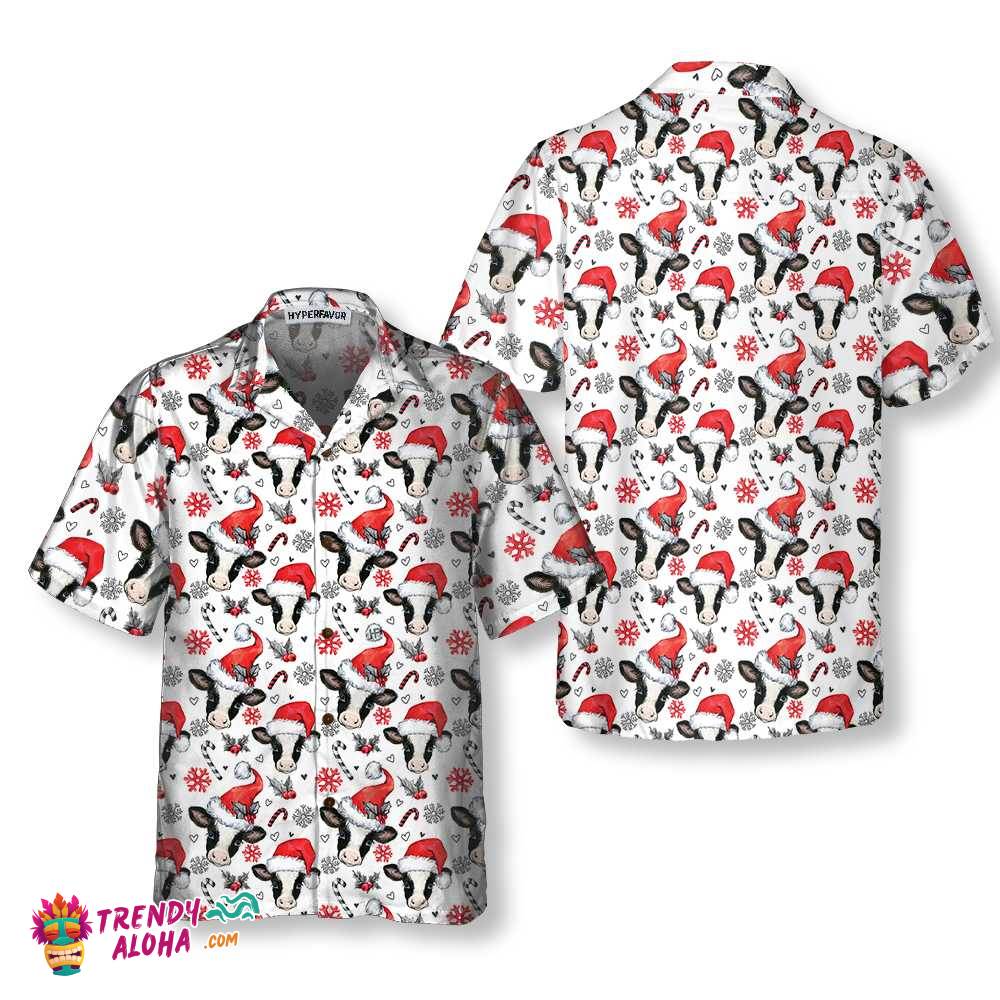 Christmas Cow Hawaiian Shirt, Funny Christmas Shirt, Best Gift For X-Mas Christmas Cow Hawaiian Shirt, Funny Christmas Shirt, Best Gift For X-Mas
