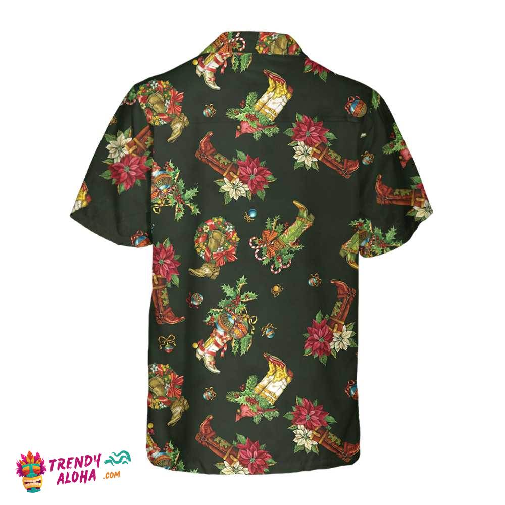 Christmas Cowboy Boots Christmas Hawaiian Shirt, Gift For Christmas Day