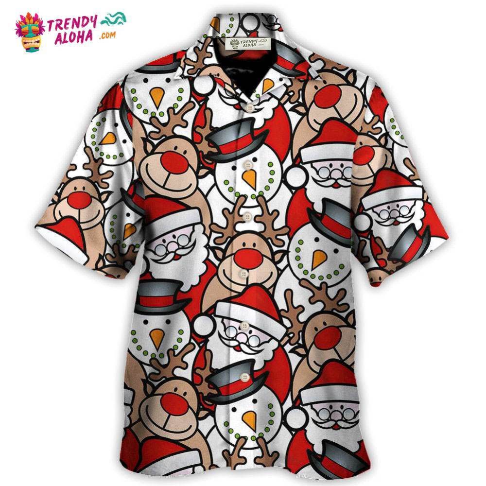 Christmas Cutie Santa And Reindeer Funny Style Hawaiian Shirt – Trendy Aloha
