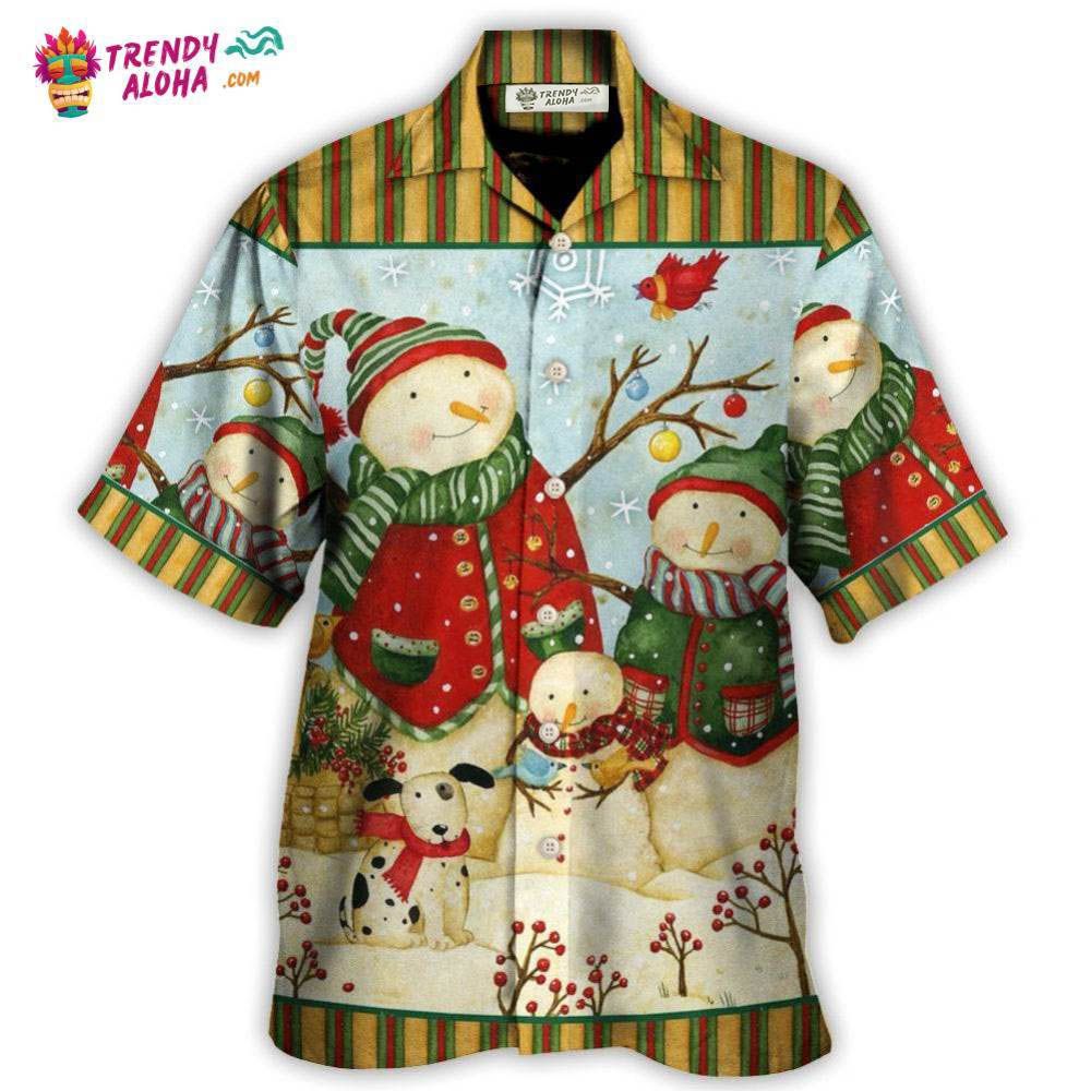 Christmas Cutie Snowman Happy Xmas Hawaiian Shirt – Trendy Aloha Christmas Cutie Snowman Happy Xmas Hawaiian Shirt – Trendy Aloha