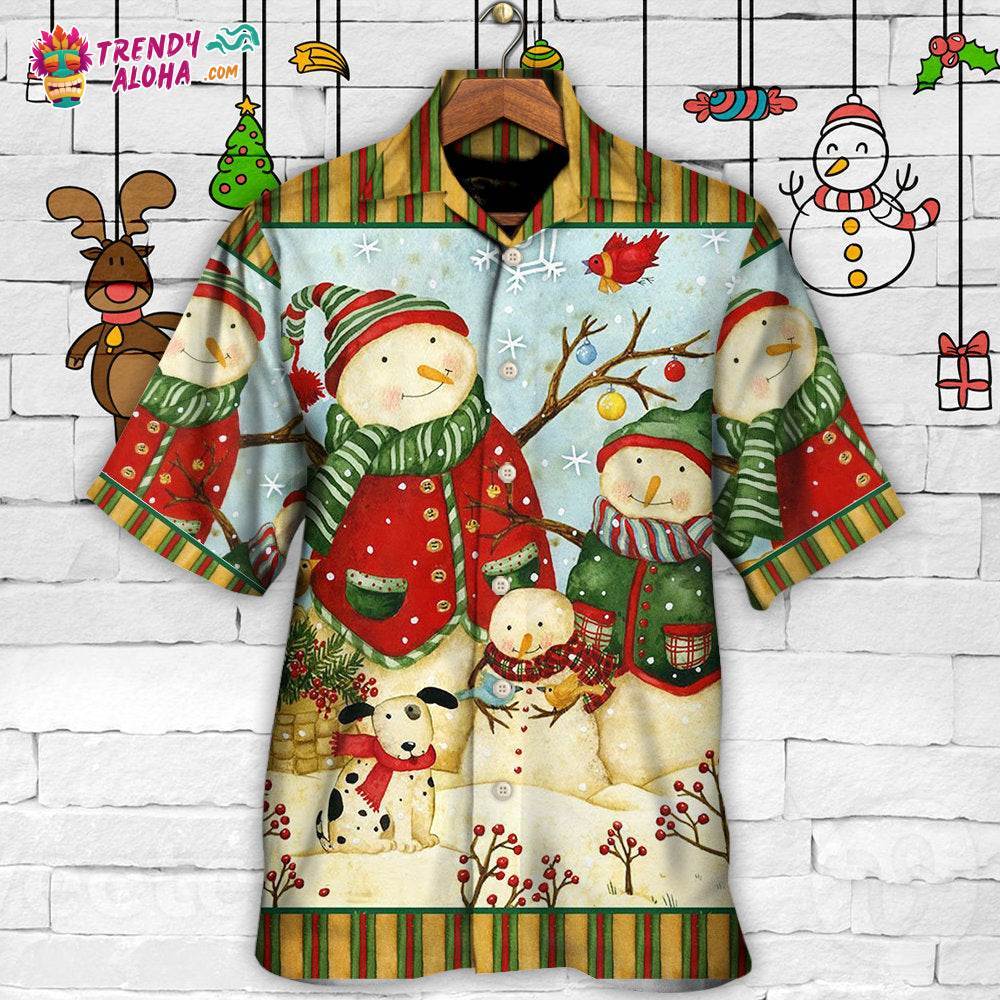 Christmas Cutie Snowman Happy Xmas Hawaiian Shirt – Trendy Aloha