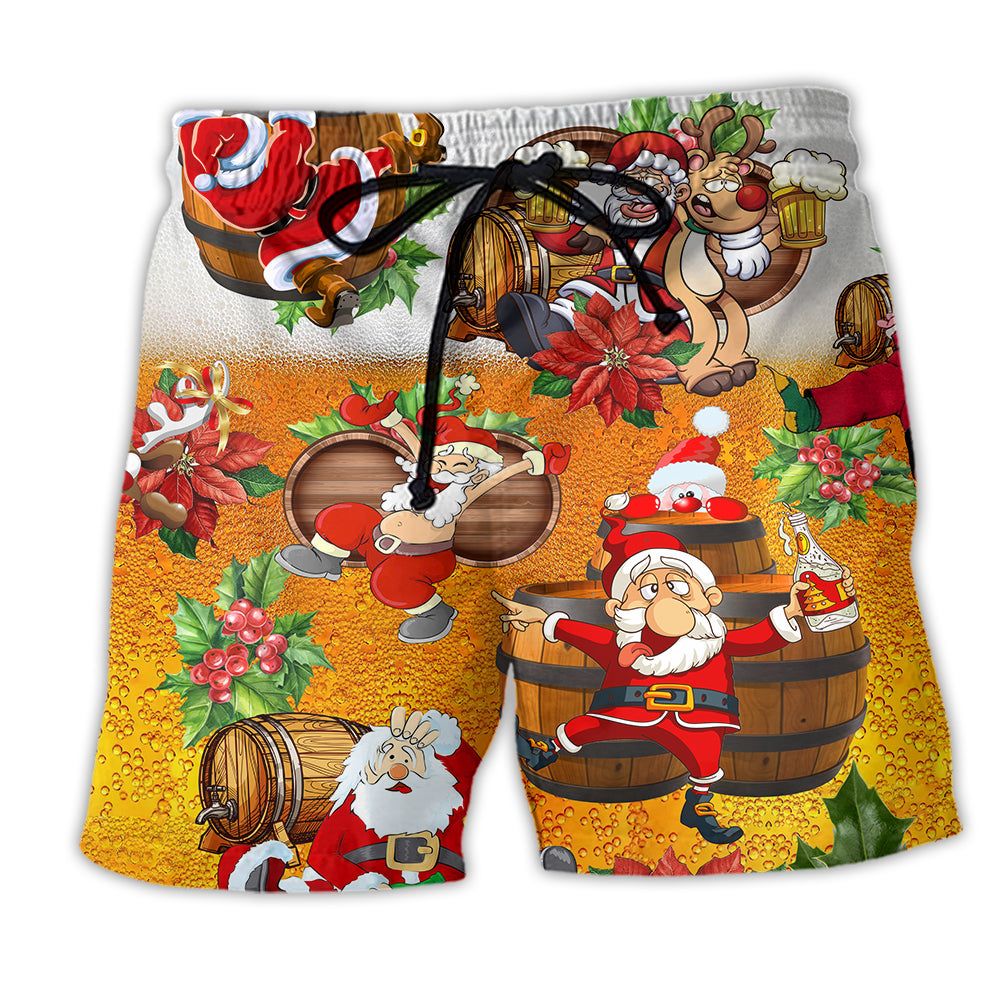 Christmas Dear Santa Heres Your Beer Trendy Aloha Hawaiian Beach Shorts