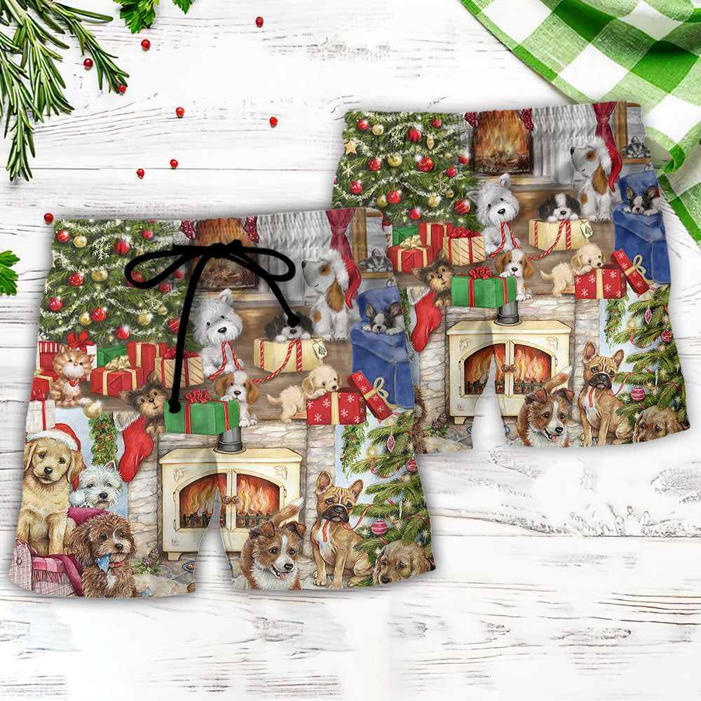 Christmas Dog Lover Merry Lovely Xmas Trendy Aloha Hawaiian Beach Shorts