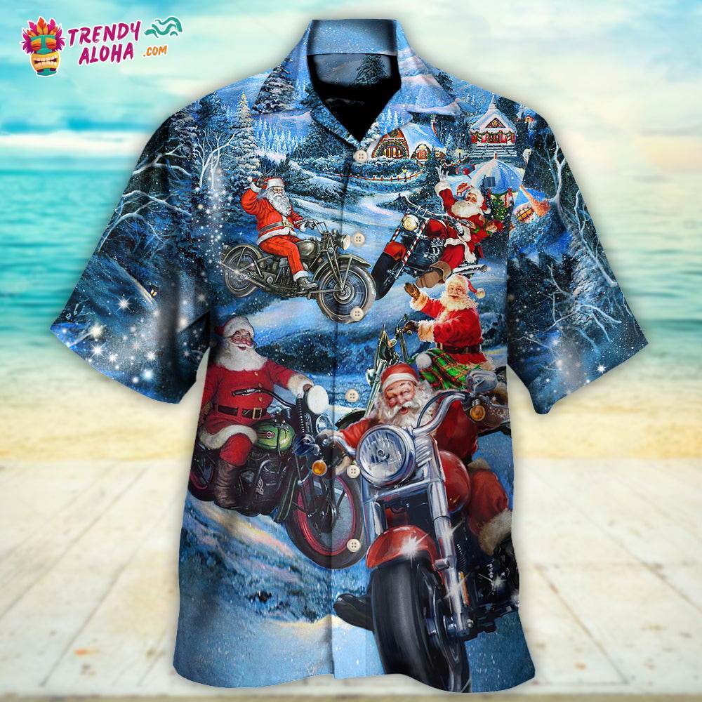 Christmas Driving With Santa Claus In Town Hawaiian Shirt – Trendy Aloha