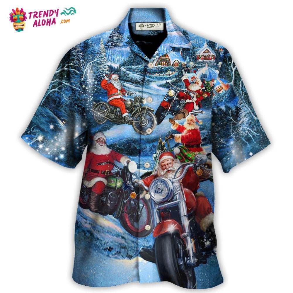 Christmas Driving With Santa Claus In Town Hawaiian Shirt – Trendy Aloha