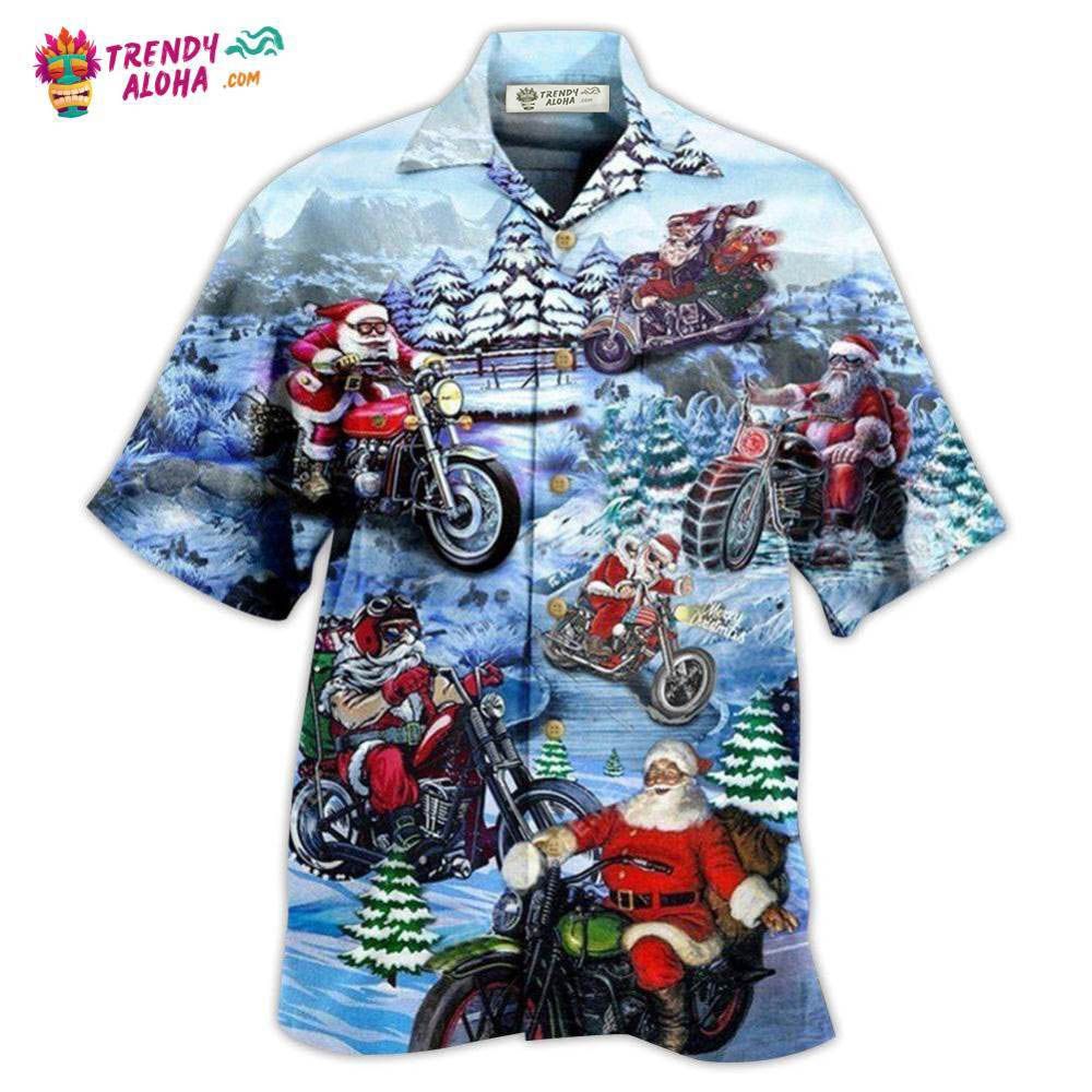 Christmas Driving With Santa Claus Merry Christmas Hawaiian Shirt – Trendy Aloha