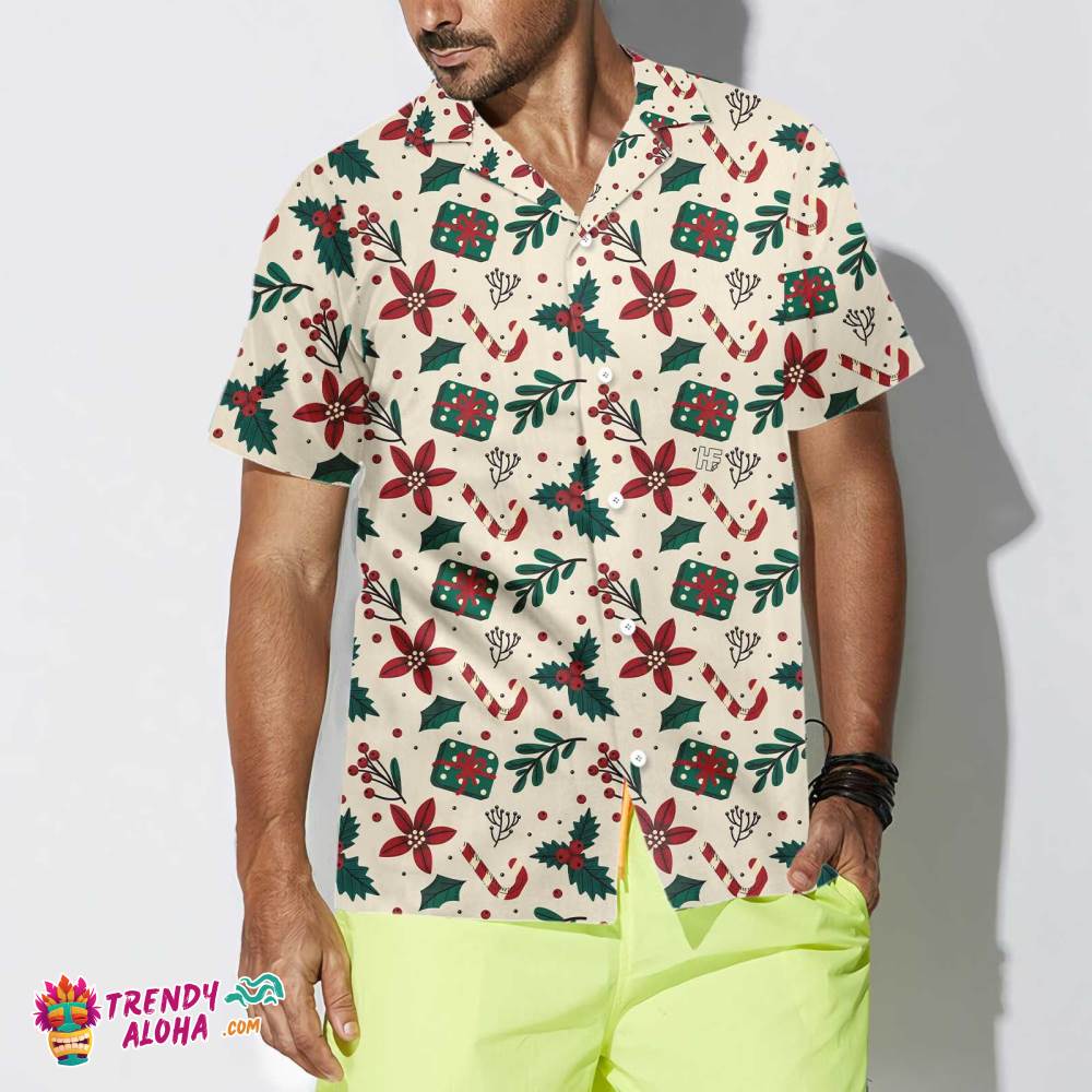 Christmas Elements Seamless Pattern Hawaiian Shirt, Vintage Christmas Shirt, Unique Gift For Christmas Christmas Elements Seamless Pattern Hawaiian Shirt, Vintage Christmas Shirt, Unique Gift For Christmas