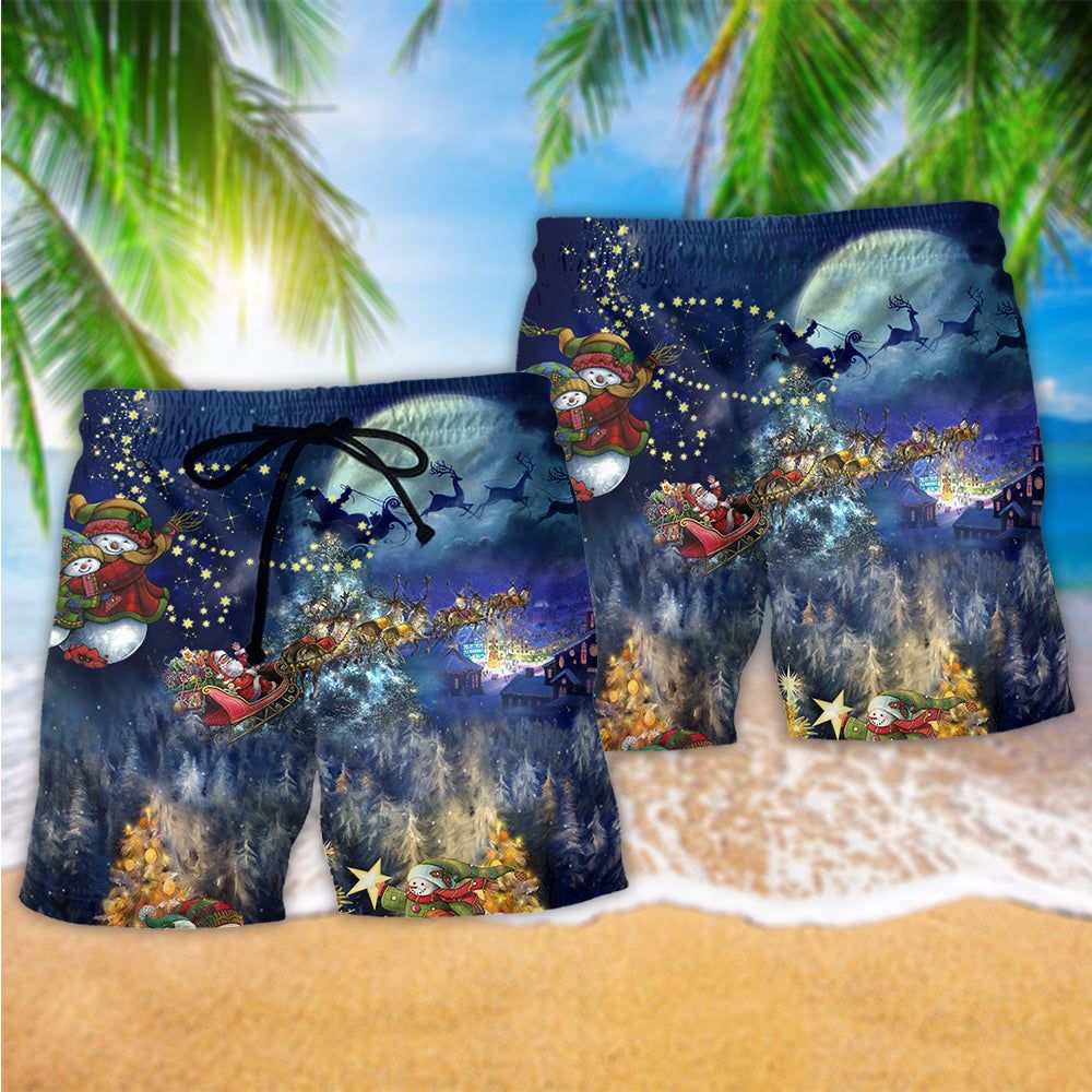 Christmas Family In Love Trendy Aloha Hawaiian Beach Shorts