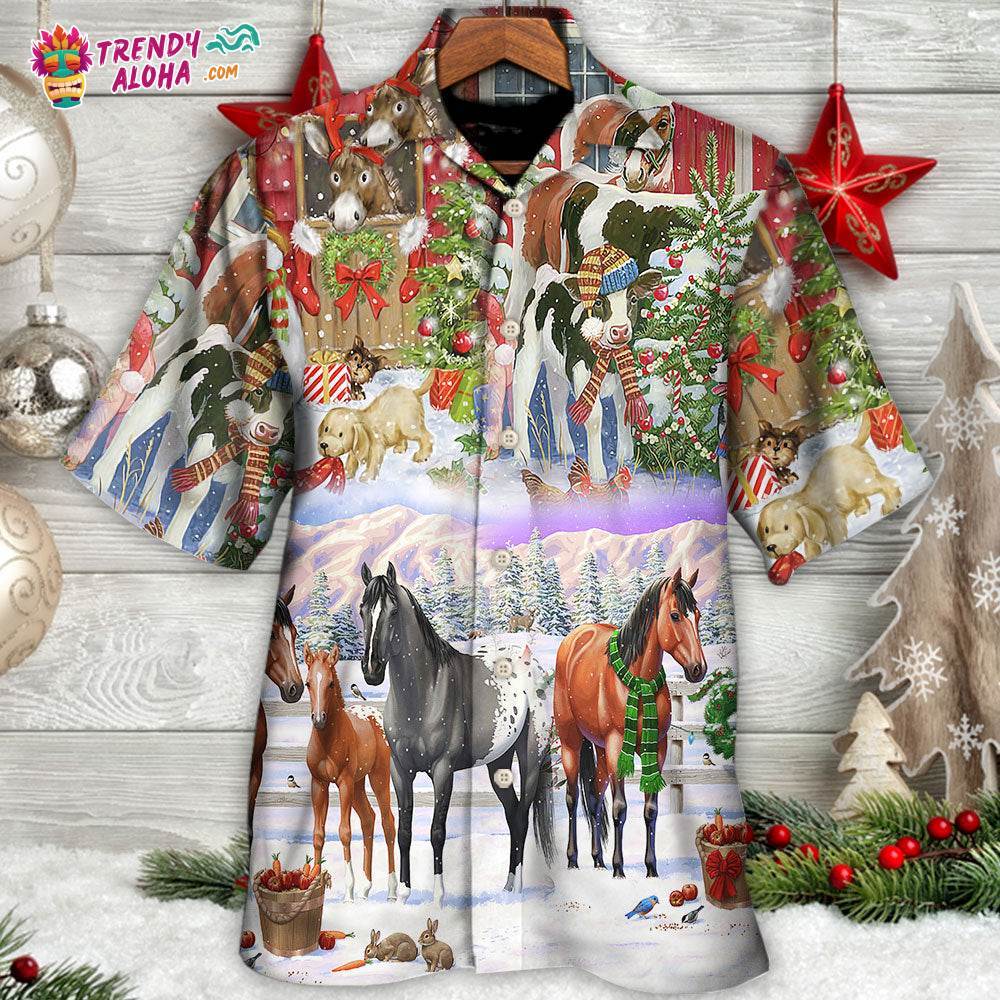 Christmas Farm Merry Xmas To Everyone Hawaiian Shirt – Trendy Aloha