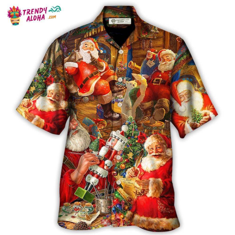 Christmas Funny Santa Claus Gift Xmas Is Coming Art Style Hawaiian Shirt – Trendy Aloha