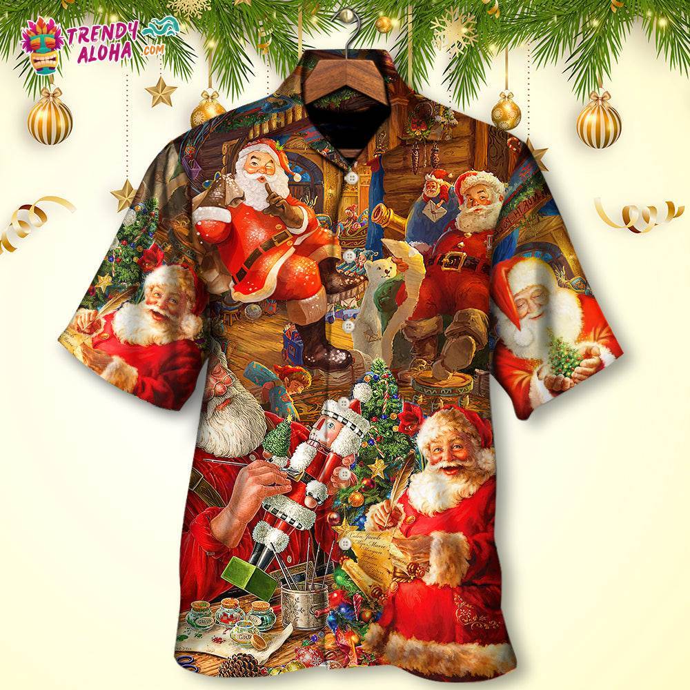 Christmas Funny Santa Claus Gift Xmas Is Coming Art Style Hawaiian Shirt – Trendy Aloha