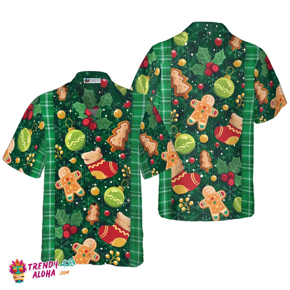 Christmas Green Plaid Pattern Hawaiian Shirt, Christmas Shirts Short Sleeve Button Down Shirt For Men And Women Christmas Green Plaid Pattern Hawaiian Shirt, Christmas Shirts Short Sleeve Button Down Shirt For Men And Women