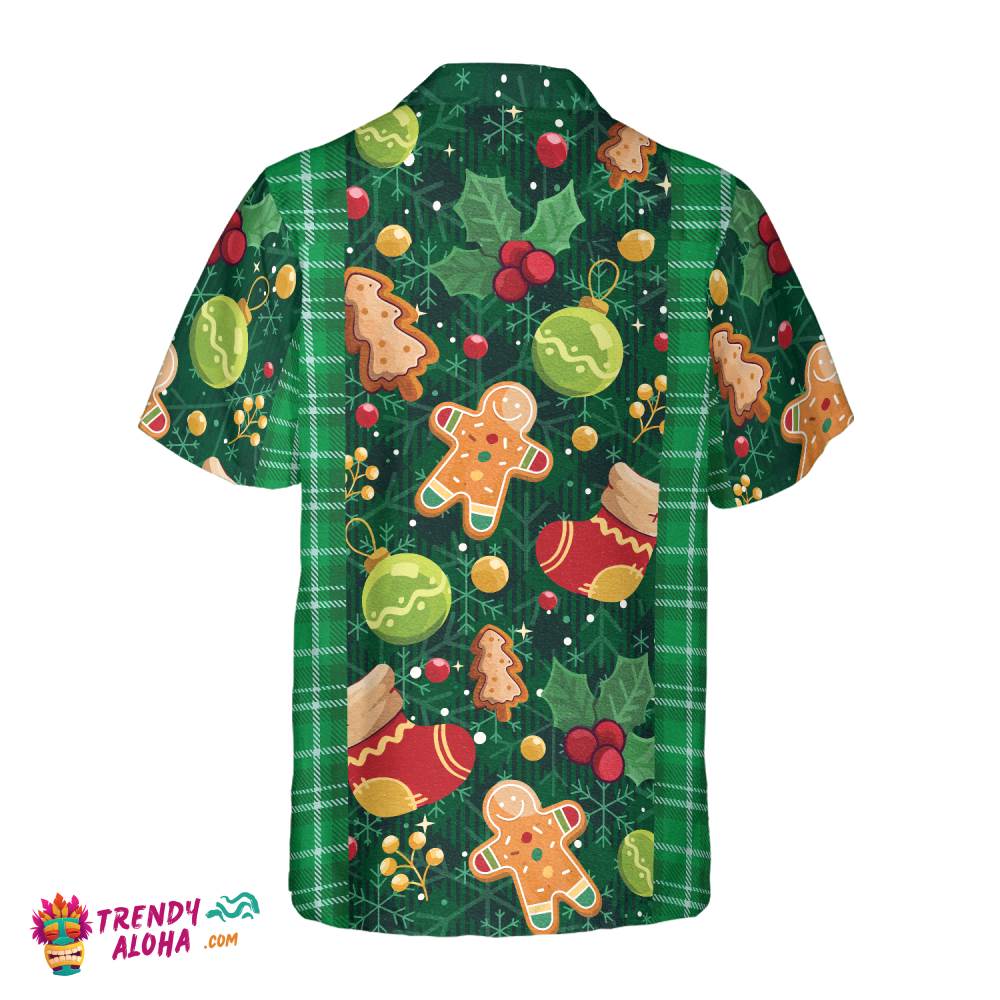 Christmas Green Plaid Pattern Hawaiian Shirt, Christmas Shirts Short Sleeve Button Down Shirt For Men And Women