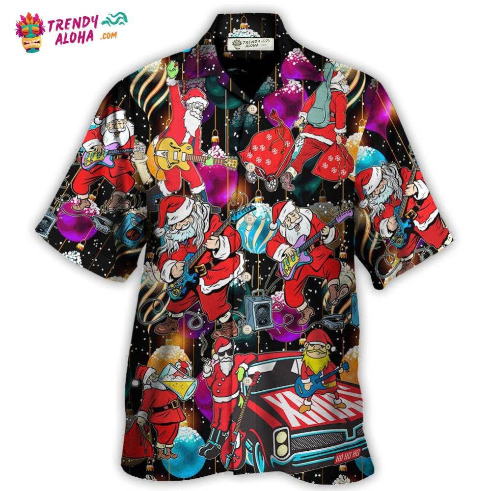 Christmas Guitar Music And Santa Merry Very Xmas Hawaiian Shirt – Trendy Aloha