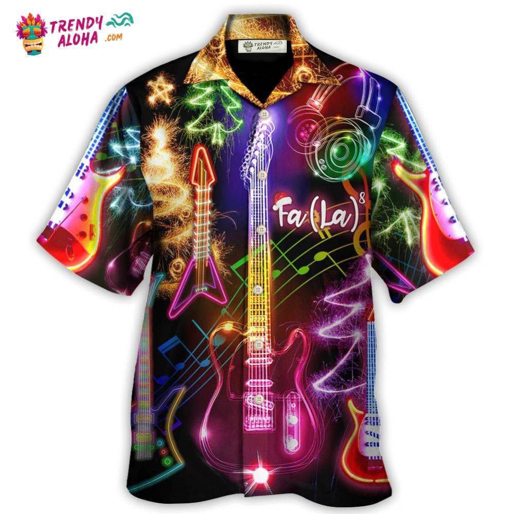 Christmas Guitar Tree Happy Glow Light Style Hawaiian Shirt – Trendy Aloha Christmas Guitar Tree Happy Glow Light Style Hawaiian Shirt – Trendy Aloha