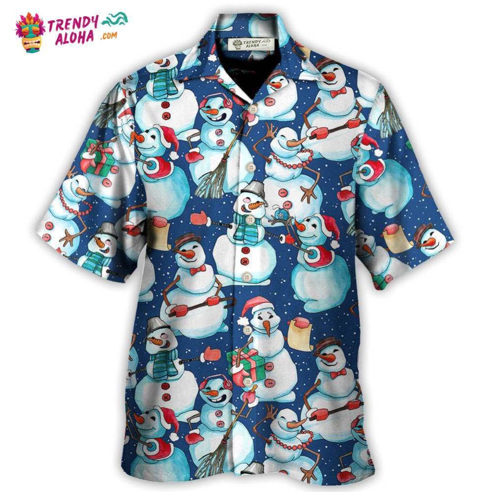 Christmas Happy Snowman Xmas Hawaiian Shirt – Trendy Aloha