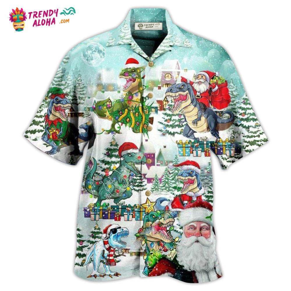 Christmas Have A Roarsome In Snow Hawaiian Shirt – Trendy Aloha Christmas Have A Roarsome In Snow Hawaiian Shirt – Trendy Aloha