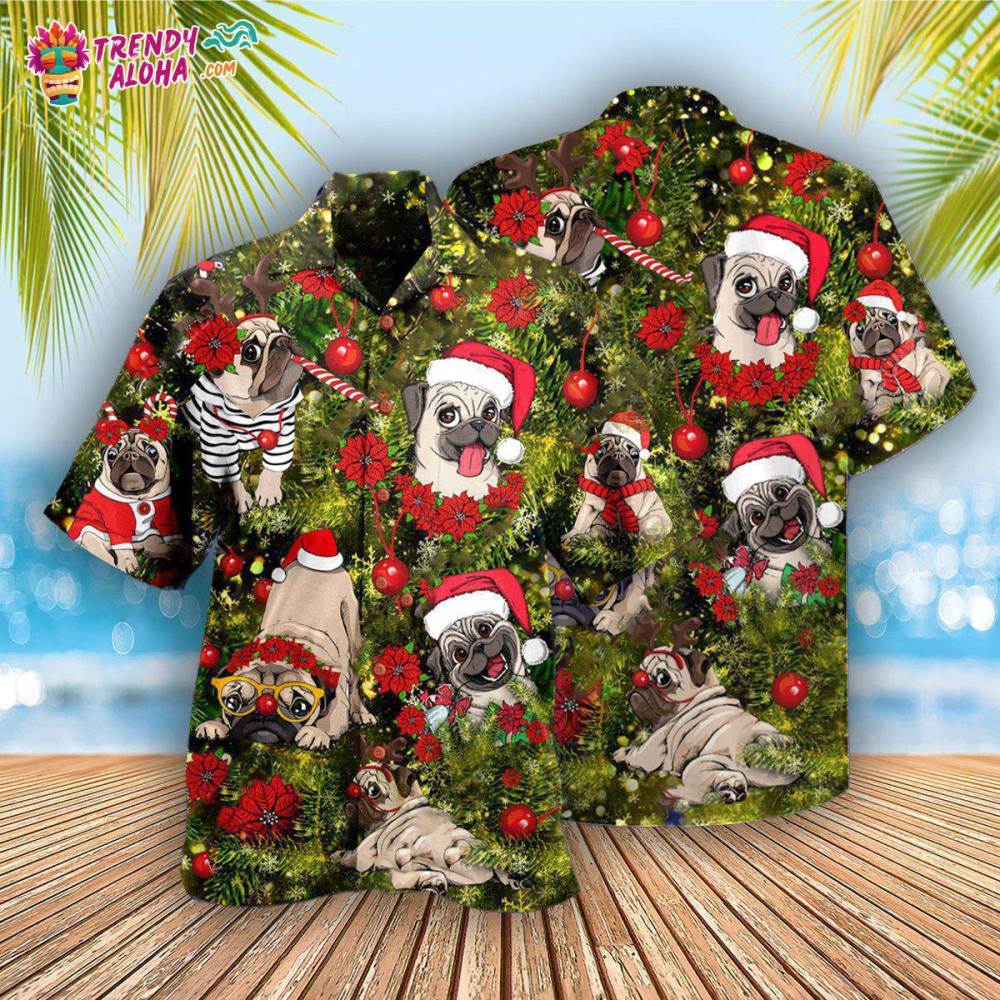 Christmas Have Yourself A Merry Little Pugmas In Grass Hawaiian Shirt – Trendy Aloha