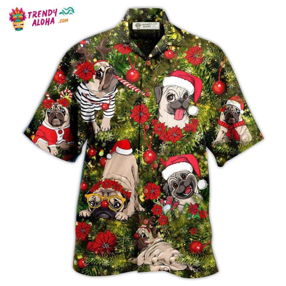 Christmas Have Yourself A Merry Little Pugmas In Grass Hawaiian Shirt – Trendy Aloha