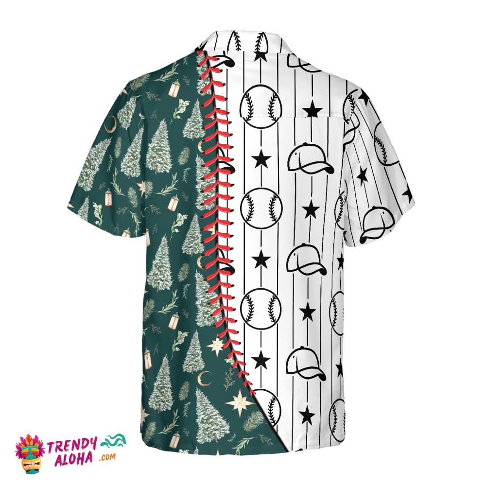 Christmas Hawaiian Shirts, Baseball Pattern Shirt Short Sleeve, Christmas Shirt Idea Gift For Men And Women