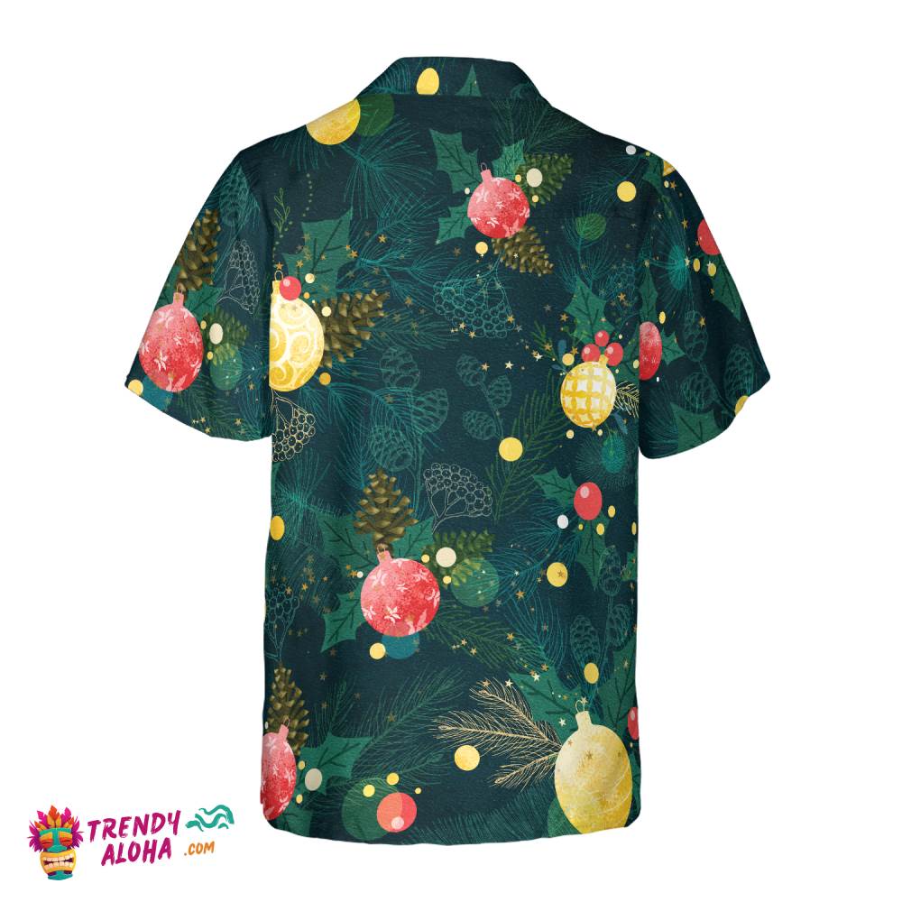 Christmas Hawaiian Shirts, Christmas Ball Ornaments Pattern Shirt Short Sleeve, Christmas Shirt Idea Gift For Men And Women