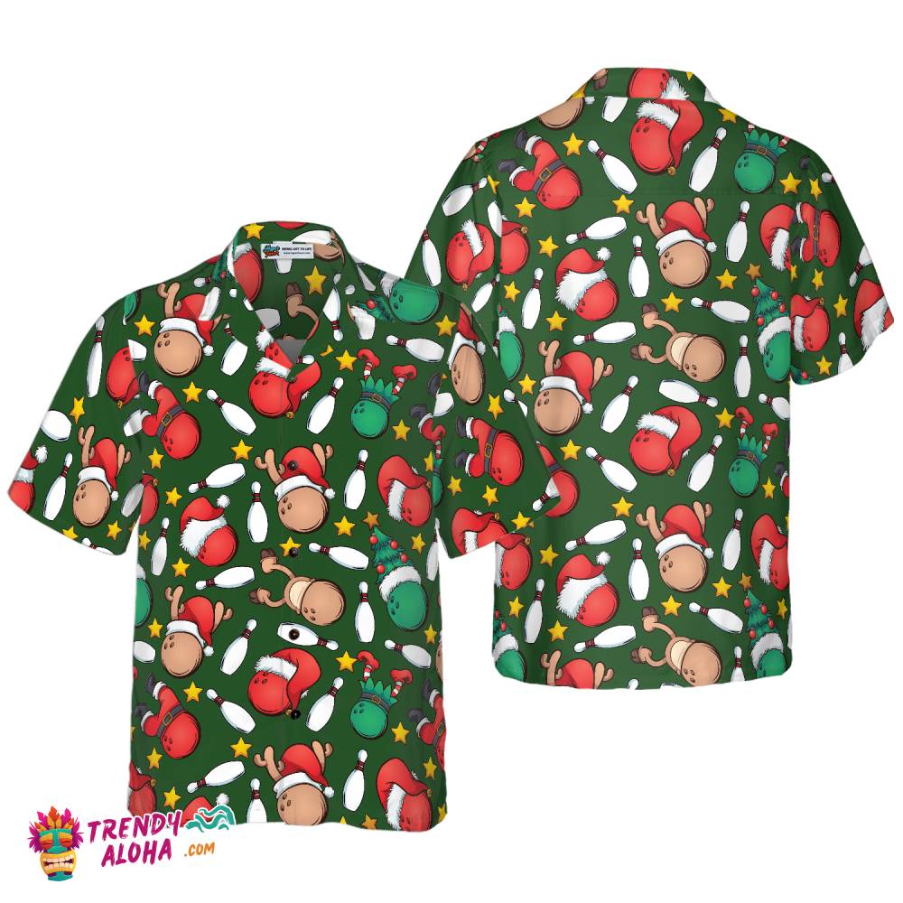 Christmas Hawaiian Shirts, Christmas Bowling Pattern Shirt Short Sleeve, Christmas Shirt Idea Gift For Men And Women Christmas Hawaiian Shirts, Christmas Bowling Pattern Shirt Short Sleeve, Christmas Shirt Idea Gift For Men And Women