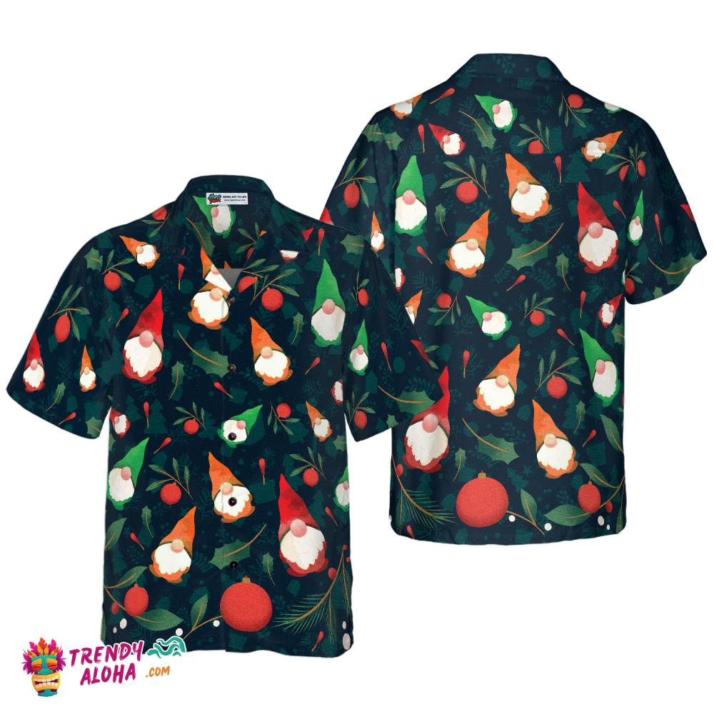 Christmas Hawaiian Shirts, Christmas Gnome Pattern Shirt Short Sleeve, Christmas Shirt Idea Gift For Men And Women Christmas Hawaiian Shirts, Christmas Gnome Pattern Shirt Short Sleeve, Christmas Shirt Idea Gift For Men And Women