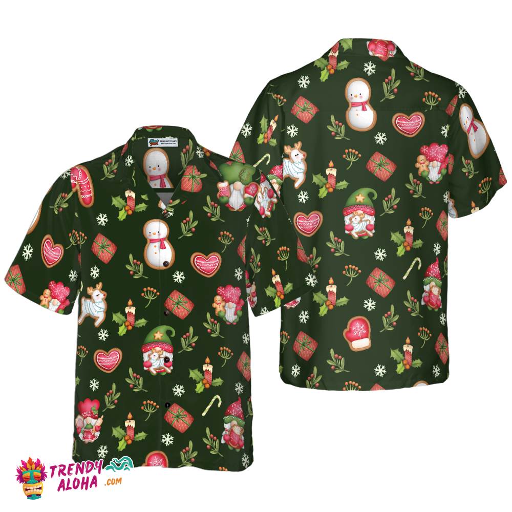 Christmas Hawaiian Shirts For Men And Women, Gnome Merry Christmas Hawaiian Shirt Button Down Shirt Short Sleeve Christmas Hawaiian Shirts For Men And Women, Gnome Merry Christmas Hawaiian Shirt Button Down Shirt Short Sleeve