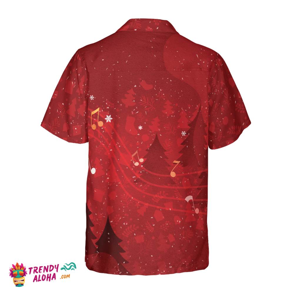 Christmas Hawaiian Shirts For Men And Women, Santa Playing Piano Hawaiian Shirt Button Down Shirt Short Sleeve