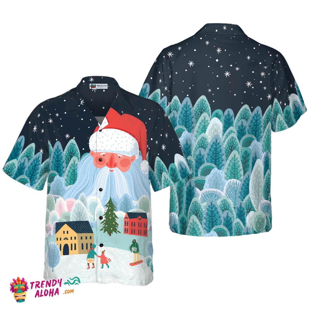 Christmas Hawaiian Shirts For Men And Women, Xmas Santa Tower Hawaiian Shirt Button Down Shirt Short Sleeve Christmas Hawaiian Shirts For Men And Women, Xmas Santa Tower Hawaiian Shirt Button Down Shirt Short Sleeve