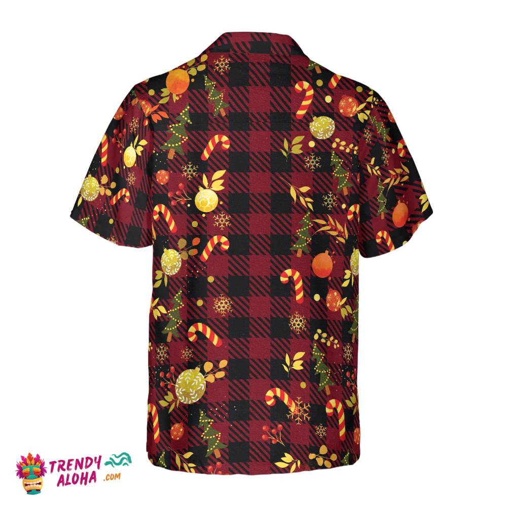 Christmas Hawaiian Shirts, Merry Christmas Red Plaid Pattern Shirt Short Sleeve, Christmas Shirt Idea Gift For Men And Women