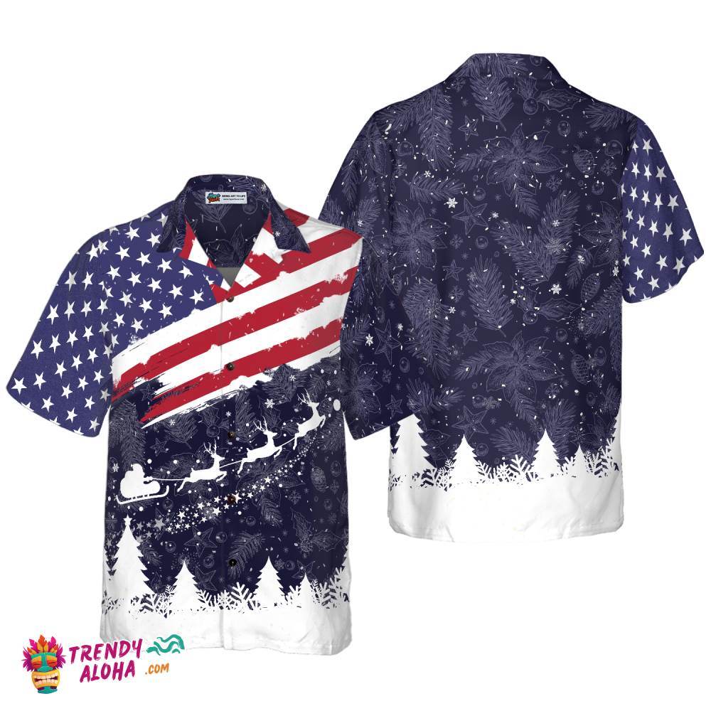 Christmas Hawaiian Shirts, Merry Christmas Usa Flag Pattern Shirt Short Sleeve, Christmas Shirt Idea Gift For Men And Women Christmas Hawaiian Shirts, Merry Christmas Usa Flag Pattern Shirt Short Sleeve, Christmas Shirt Idea Gift For Men And Women