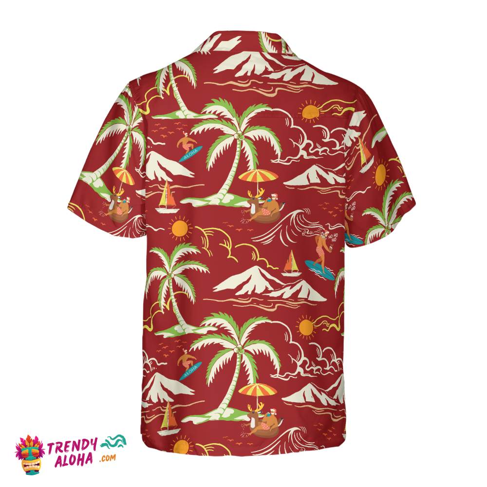 Christmas Hawaiian Shirts, Santa Beach Summer Pattern 1 Shirt Short Sleeve, Christmas Shirt Idea Gift For Men And Women