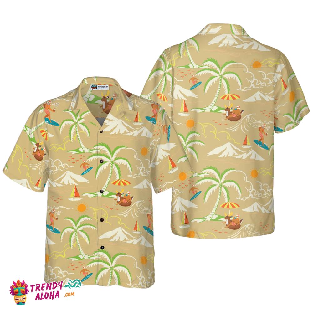 Christmas Hawaiian Shirts, Santa Beach Summer Pattern 4 Shirt Short Sleeve, Christmas Shirt Idea Gift For Men And Women Christmas Hawaiian Shirts, Santa Beach Summer Pattern 4 Shirt Short Sleeve, Christmas Shirt Idea Gift For Men And Women