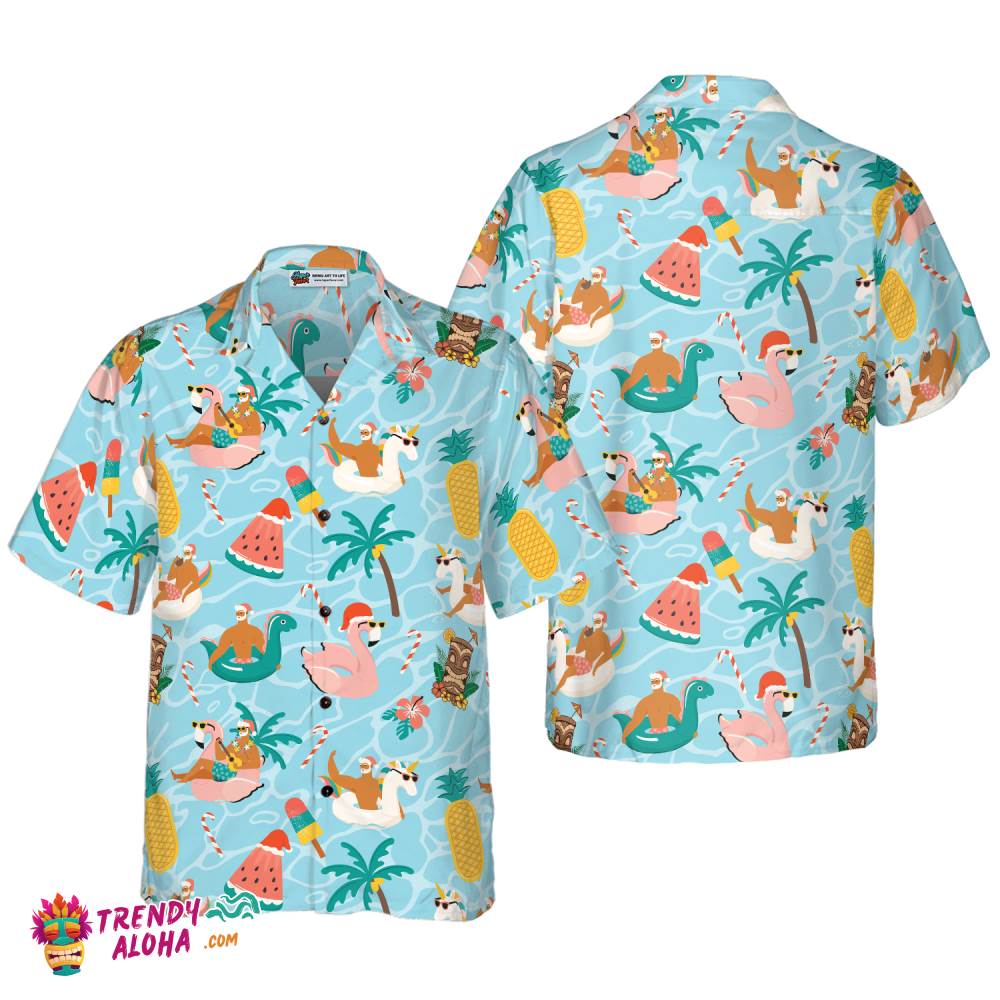 Christmas Hawaiian Shirts, Santa Beach Summer Shirt Short Sleeve, Christmas Shirt Idea Gift For Men And Women Christmas Hawaiian Shirts, Santa Beach Summer Shirt Short Sleeve, Christmas Shirt Idea Gift For Men And Women