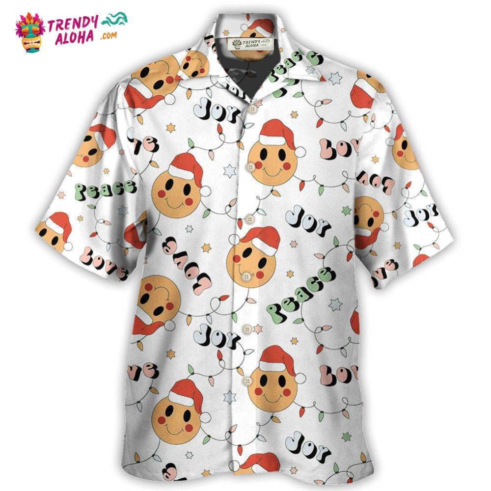 Christmas Hippie Groovy Santa Claus Smile Face Hawaiian Shirt – Trendy Aloha