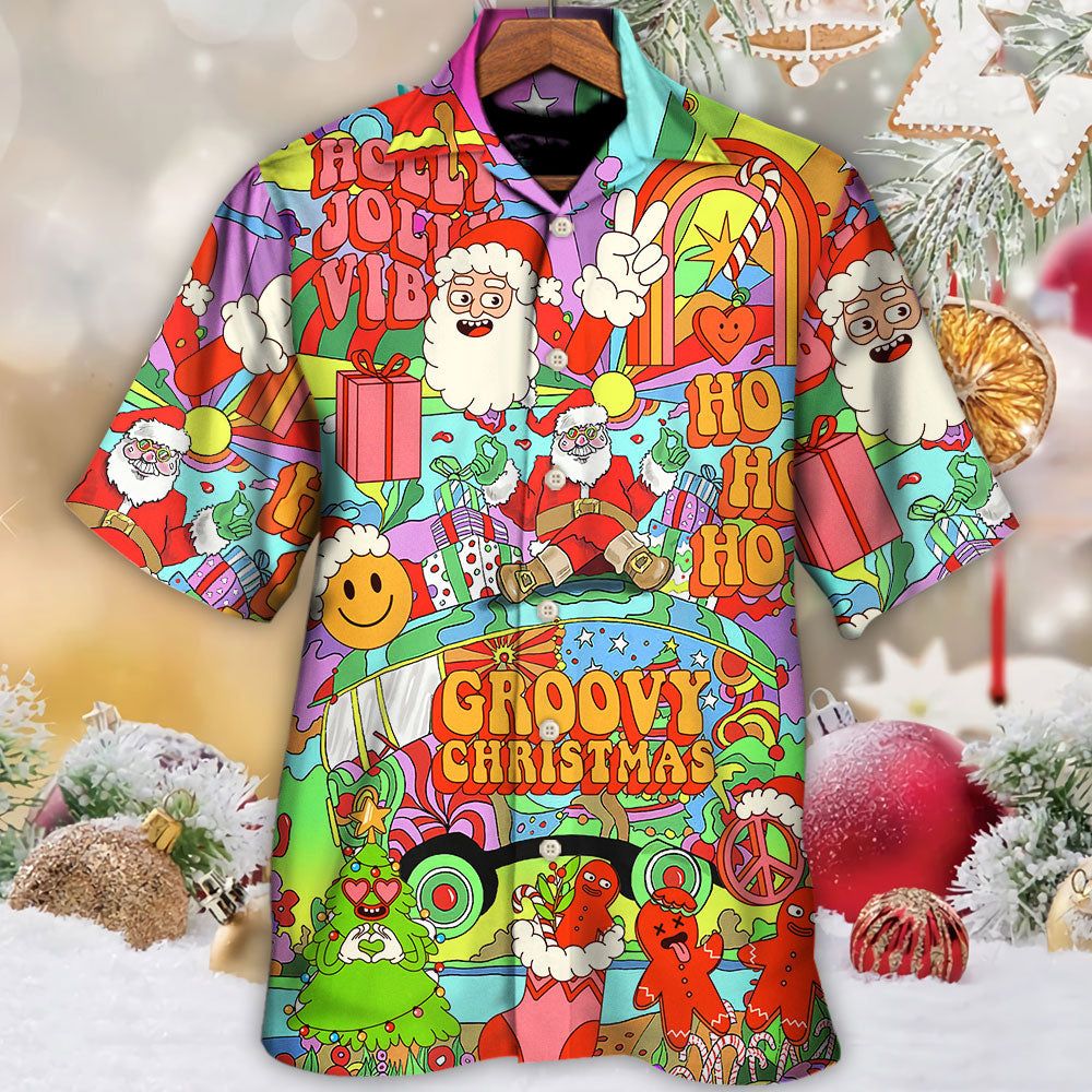 Christmas Hippie Santa Bus Peace Hawaiian Shirt