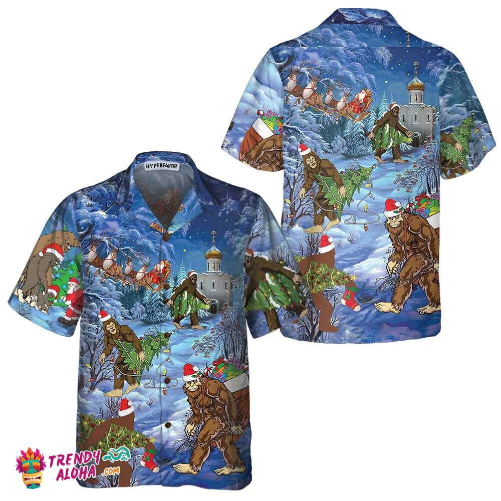 Christmas Holiday Bigfoot Hawaiian Shirt, Sasquatch Christmas Vacation Shirt, Best Gift For Christmas Christmas Holiday Bigfoot Hawaiian Shirt, Sasquatch Christmas Vacation Shirt, Best Gift For Christmas