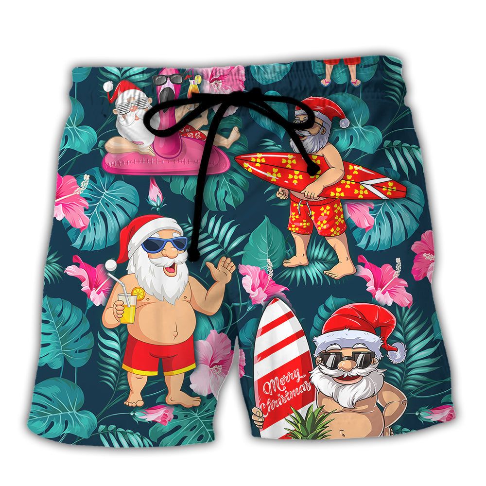 Christmas In July Funny Santa Claus Tropical Style Hawaiian Shirt