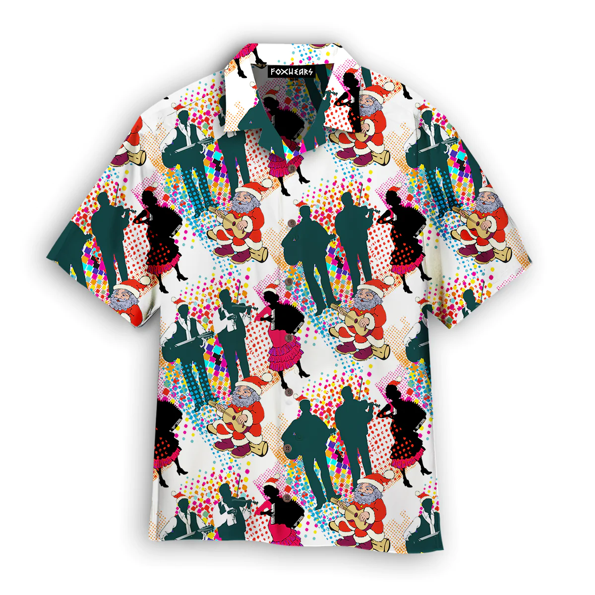 Christmas In July Santa With Musicians Trendy Hawaiian Shirt