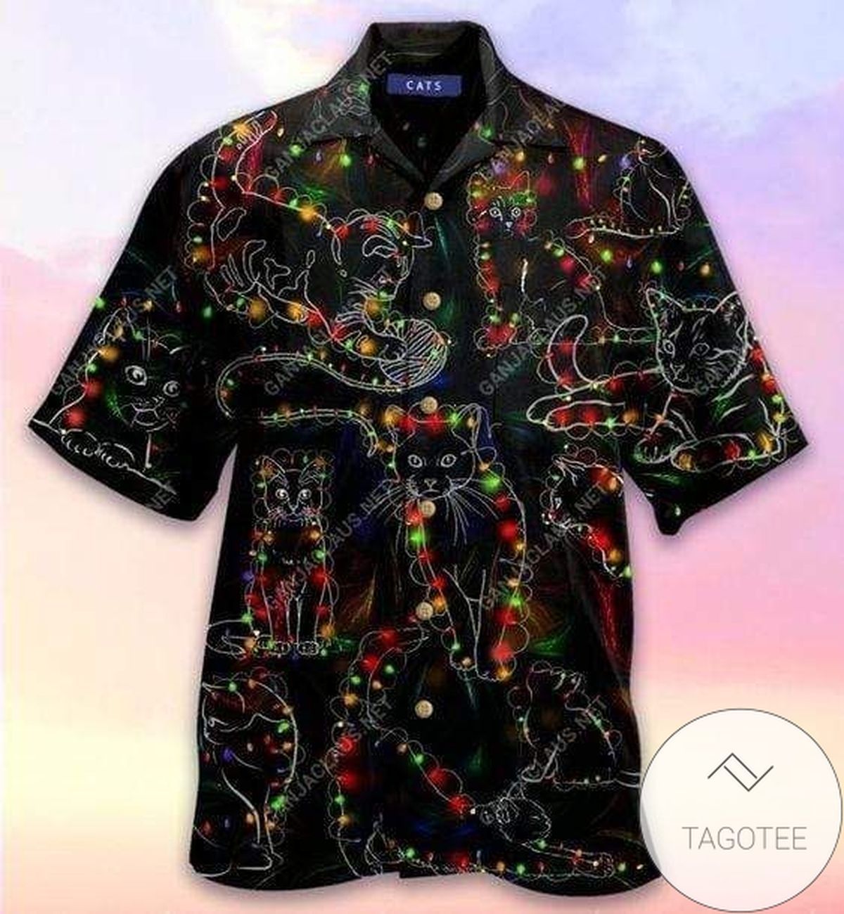 Christmas Light Black Cat Elegance Hawaiian Shirt Collection