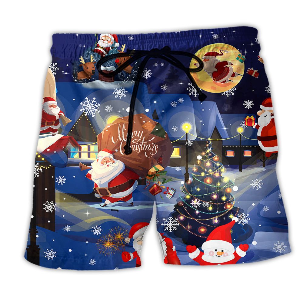 Christmas Love Santa And Gifts Trendy Aloha Hawaiian Beach Shorts Christmas Love Santa And Gifts Trendy Aloha Hawaiian Beach Shorts