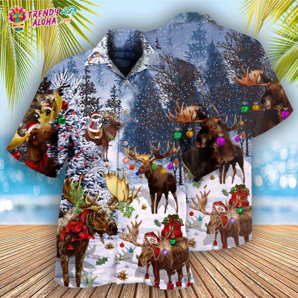 Christmas Merry Christ Moose Hawaiian Shirt – Trendy Aloha